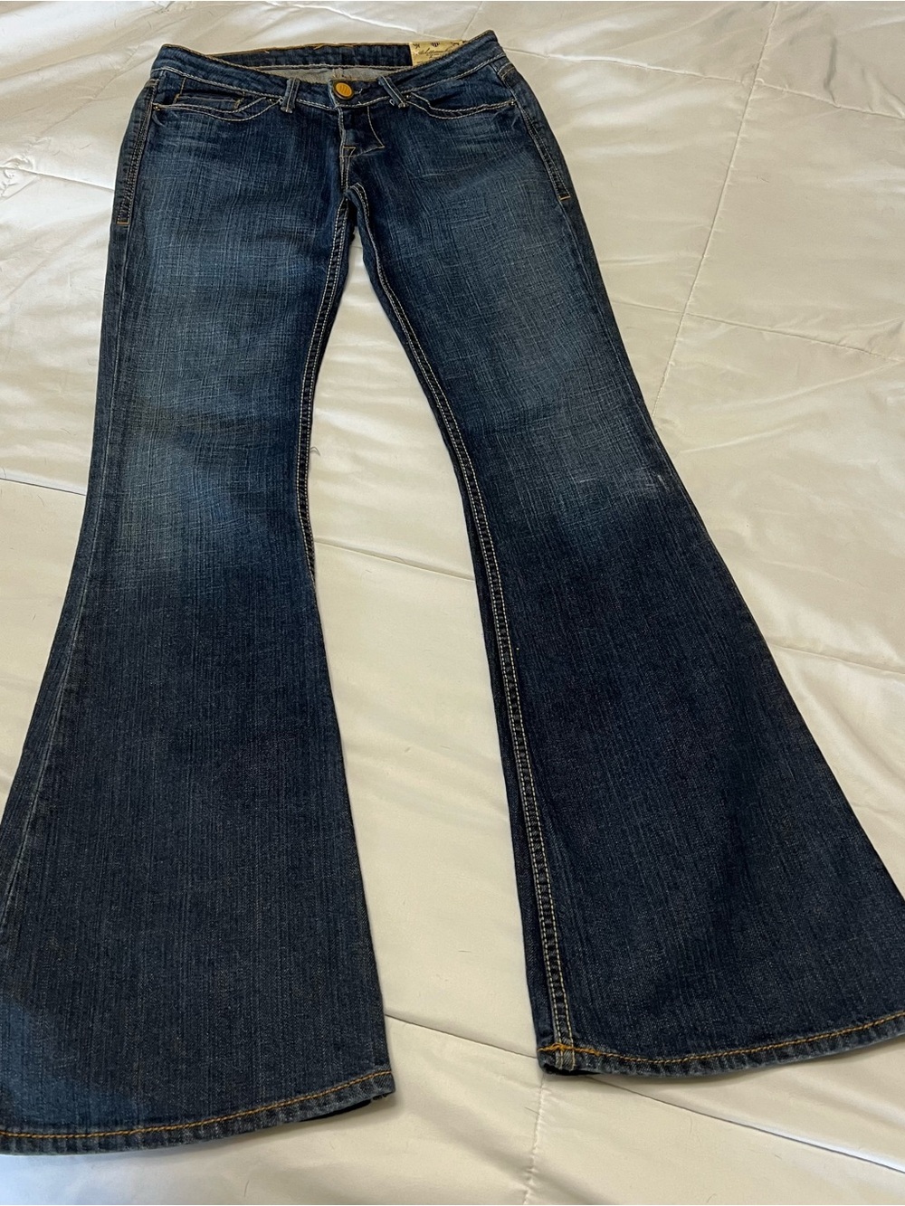 William Rast Deep Indigo Flared Wide-Leg Jeans